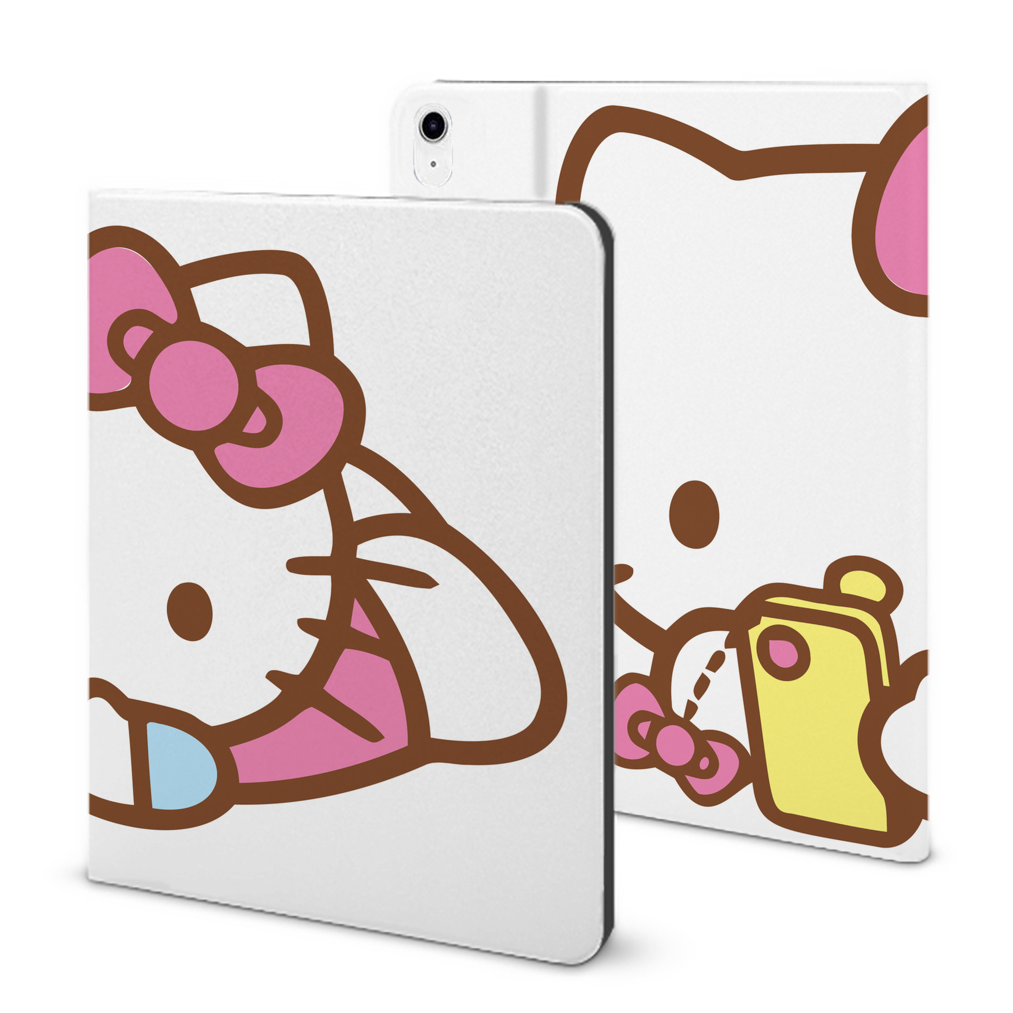 （画像用） Hello Kitty ハローキティ IPad ケース ブック型 PUレザー TPU 耐衝撃 軽量 薄型 ペン収納なし 全面保護 IPad 各モデル対応